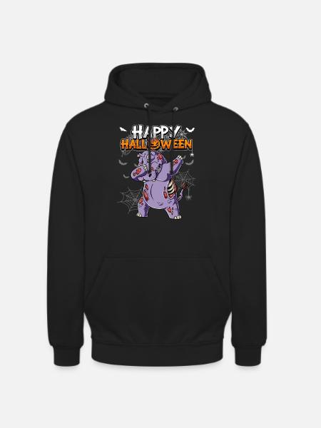 Halloween Nilpferd Zombie - Unisex Hoodie - Schwarz