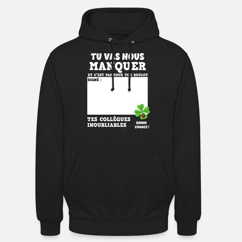 Tu Vas Nous Manquer Cadeau Départ Collègue - Sweat-shirt à capuche unisexe - noir