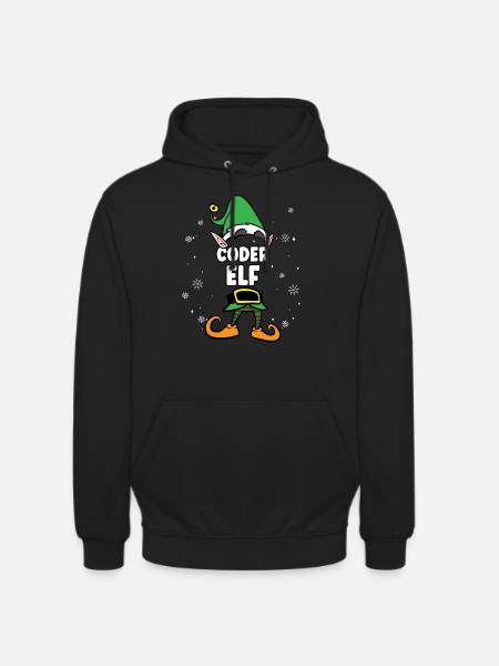 Coder Elf Partnerlook Weihnachten - Unisex Hoodie - Schwarz