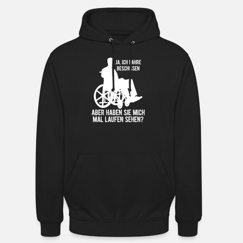 Rollstuhl Rollstuhlfahrer Geschenkidee Design Roll - Unisex Hoodie - Schwarz