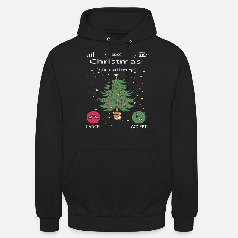 Noël approche. Noël approche. Arbre - Sweat-shirt à capuche unisexe - noir