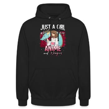 Anime Otaku Weeb - Unisex Hoodie - black - Front - Alina (178cm) & Michal (187cm)