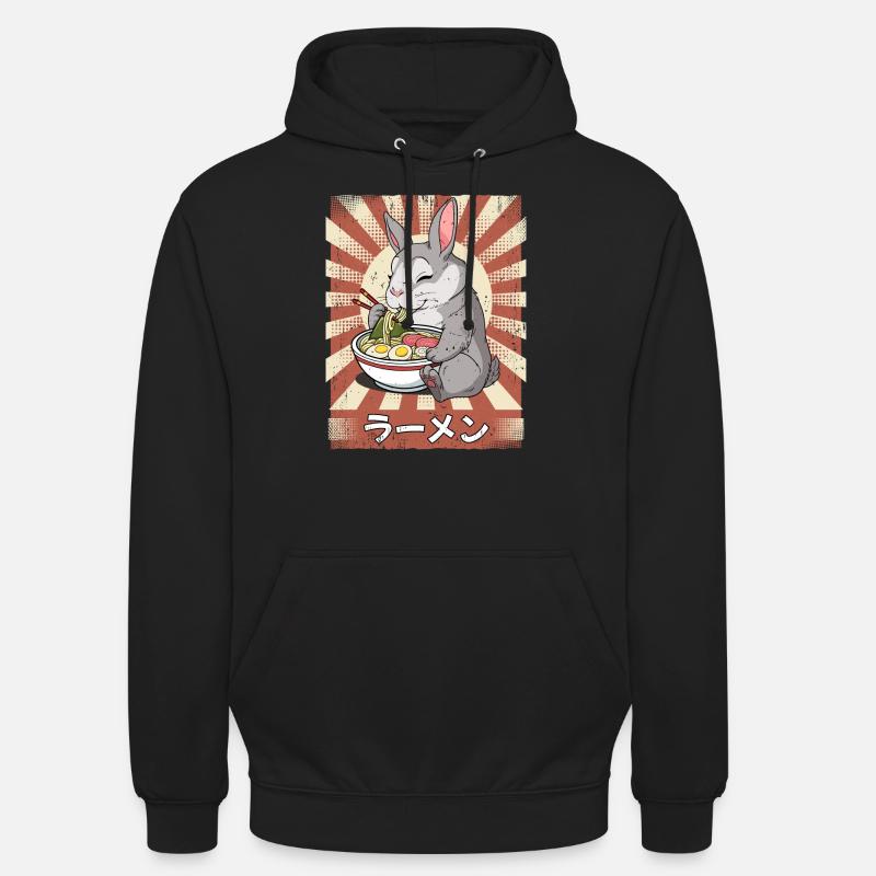 ramen rabbit noodle soup ramen - Unisex Hoodie - black