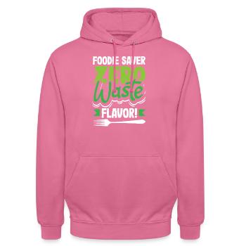 Foodie Saver, saveur zéro déchet! Conscient - Sweat-shirt à capuche unisexe - rose - Devant - Alina (178cm) & Michal (187cm)