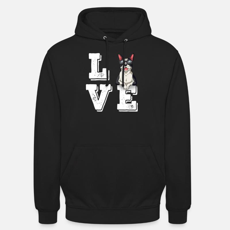 J’adore Boston Terrier - Sweat-shirt à capuche unisexe - noir