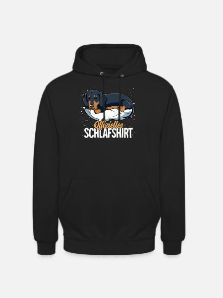 Offizielles Schlafshirt Dackel - Unisex Hoodie - Schwarz