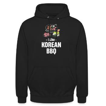 I Like Korean Bbq Lovers Barbecue Hangul - Unisex Hoodie - black - Front - Alina (178cm) & Michal (187cm)