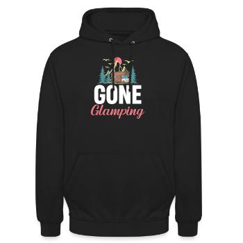 Gone Glamping Lady S’mores autour d’un feu de camp - Sweat-shirt à capuche unisexe - noir - Devant - Alina (178cm) & Michal (187cm)
