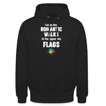 Ich Genieße Lange Romantische Spaziergänge Zum - Unisex Hoodie - Schwarz - Vorne - Alina (178cm) & Michal (187cm)