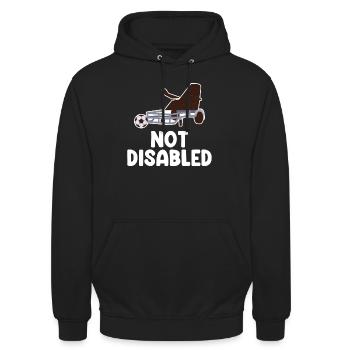 Nicht Behindert Genug. Lustiges Paralympisches - Unisex Hoodie - Schwarz - Vorne - Alina (178cm) & Michal (187cm)
