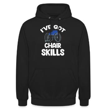 J’ai des compétences de chaise drôle paralympique - Sweat-shirt à capuche unisexe - noir - Devant - Alina (178cm) & Michal (187cm)