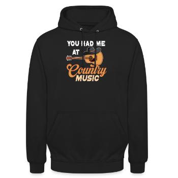 Du Hattest Mich Bei Country Music Lover - Unisex Hoodie - Schwarz - Vorne - Alina (178cm) & Michal (187cm)