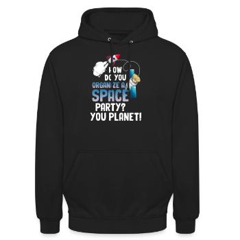 How to organize a space party? You - Unisex Hoodie - black - Front - Alina (178cm) & Michal (187cm)