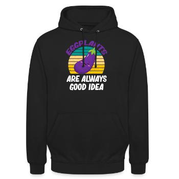 Aub Auberginen Sind Immer Eine Gute Idee Aubergine - Unisex Hoodie - Schwarz - Vorne - Alina (178cm) & Michal (187cm)