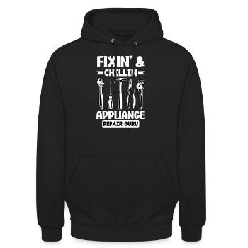 Fixin' & Chillin' Appliance Repair Guru Handyman - Unisex Hoodie - black - Front - Alina (178cm) & Michal (187cm)