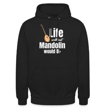Une vie sans mandoline bb mandole - Sweat-shirt à capuche unisexe - noir - Devant - Alina (178cm) & Michal (187cm)