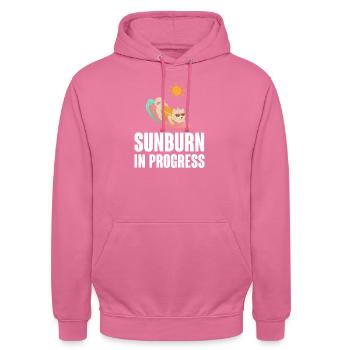 Sonnenbrand In Progress Sonnenbaden Sommerzeit - Unisex Hoodie - Pink - Vorne - Alina (178cm) & Michal (187cm)