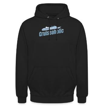 Cruiseaholic Kreuzfahrtschiff Liebhaber - Unisex Hoodie - Schwarz - Vorne - Alina (178cm) & Michal (187cm)