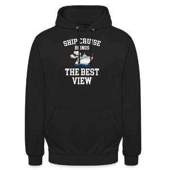 Schiffskreuzfahrt Bringt Die Beste Aussicht - Unisex Hoodie - Schwarz - Vorne - Alina (178cm) & Michal (187cm)