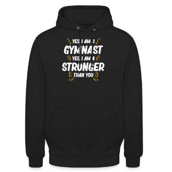 Ja, Ich Bin Ein Turner Ja, Ich Bin Ein Stärkerer - Unisex Hoodie - Schwarz - Vorne - Alina (178cm) & Michal (187cm)