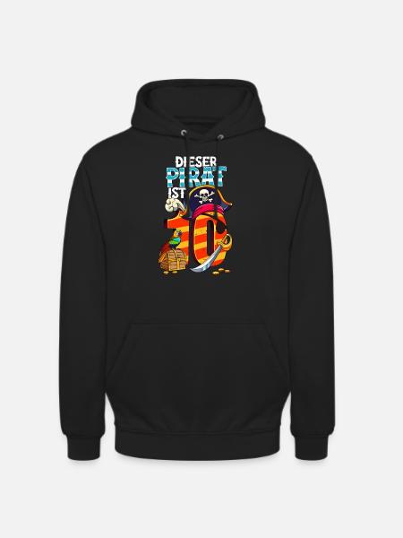 10th Birthday Pirates - Unisex Hoodie - black