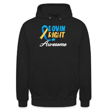 Autisme génial du syndrome de Down - Sweat-shirt à capuche unisexe - noir - Devant - Alina (178cm) & Michal (187cm)