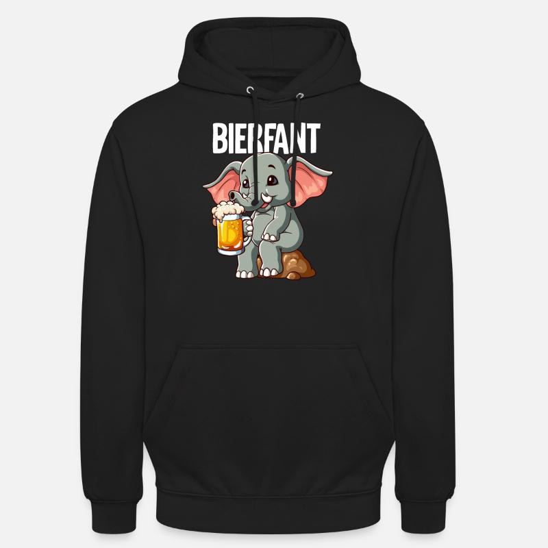 Bierfant Elefant Bier - Unisex Hoodie - Schwarz