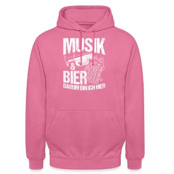 Music & Beer That's why I'm here Booze Drinking Tour Bi - Unisex Hoodie - pink - Front - Alina (178cm) & Michal (187cm)