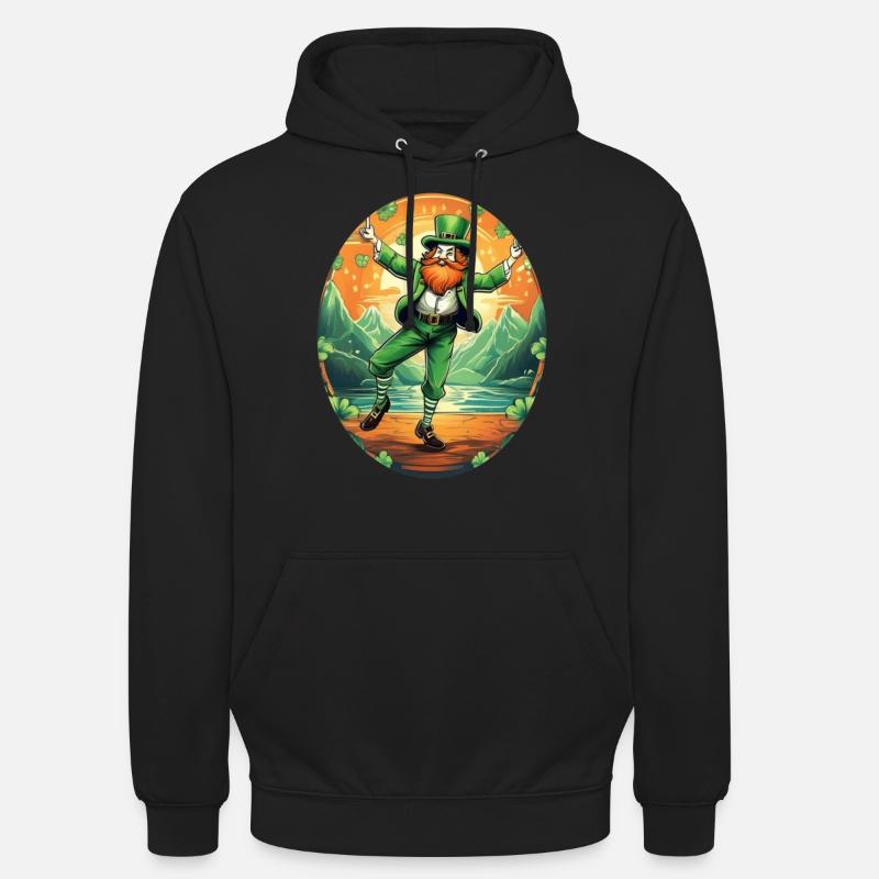 Danse trèfle de la Saint-Patrick - Sweat-shirt à capuche unisexe - noir