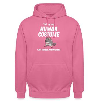 C’est mon costume humain. Je suis - Sweat-shirt à capuche unisexe - rose - Devant - Alina (178cm) & Michal (187cm)
