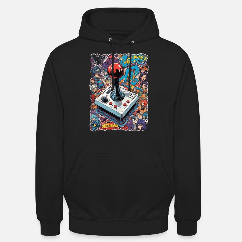 Retro Gamer Joystick / Controller Konsolenspiele - Unisex Hoodie - Schwarz