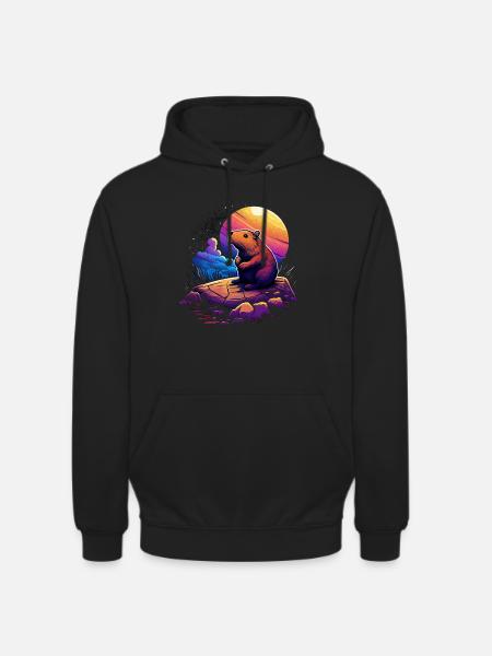 Capybara - Sweat-shirt à capuche unisexe - noir