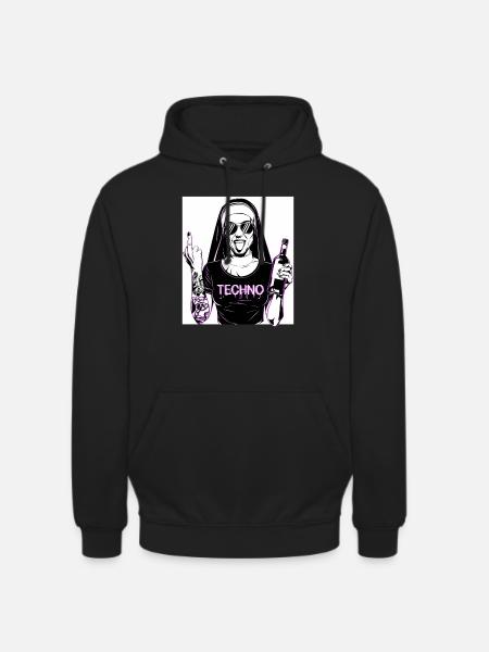 Rebellious Nun Techno Party Hardstyle - Unisex Hoodie - black