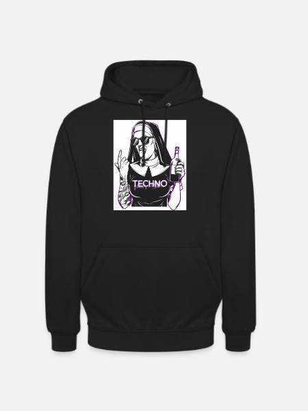 Rebellious Nun Techno Party Hardstyle - Unisex Hoodie - black