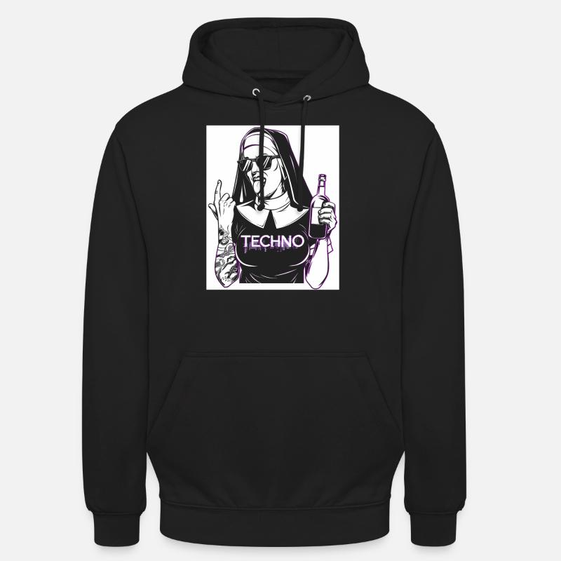 Rebellious Nun Techno Party Hardstyle - Unisex Hoodie - Schwarz