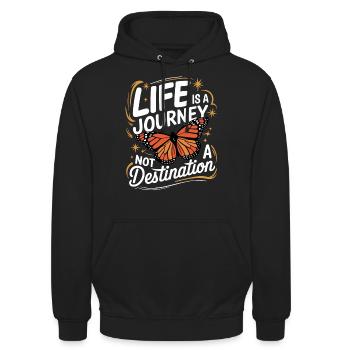 Schmetterling Monarchfalter Bunt Schmetterlinge - Unisex Hoodie - Schwarz - Vorne - Alina (178cm) & Michal (187cm)