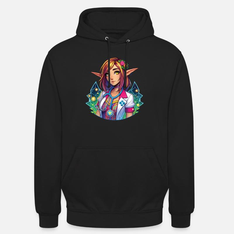 Fantasy Elf Infirmière Conception Magique - Sweat-shirt à capuche unisexe - noir