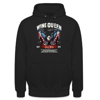 Goldwing Wing Queen 50 Jubiläum 1975 - Unisex Hoodie - Schwarz - Vorne - Alina (178cm) & Michal (187cm)