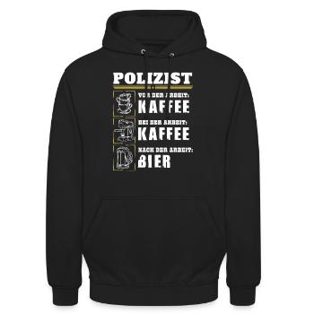 Mon quotidien de policier - Sweat-shirt à capuche unisexe - noir - Devant - Alina (178cm) & Michal (187cm)