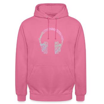 Headphones Electronic Dance Rave Edm Trance - Unisex Hoodie - pink - Front - Alina (178cm) & Michal (187cm)