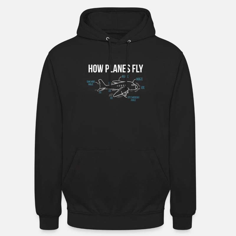 How Planes Fly Funny Aerospace Engineer - Unisex Hoodie - black