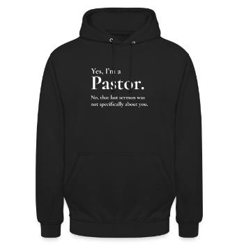 Lustiges Pastor Geschenk - Unisex Hoodie - Schwarz - Vorne - Alina (178cm) & Michal (187cm)