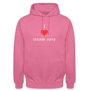 I Love Chicken Curry Heart Funny Gift - Unisex Hoodie - pink - Front - Alina (178cm) & Michal (187cm)