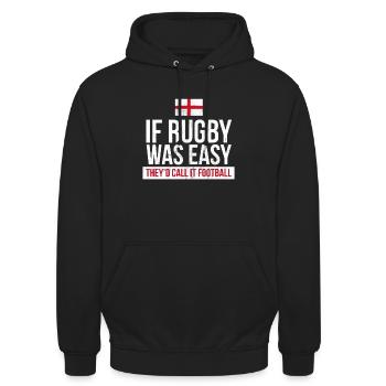 Funny England Rugby - English Rugby - Unisex Hoodie - black - Front - Alina (178cm) & Michal (187cm)