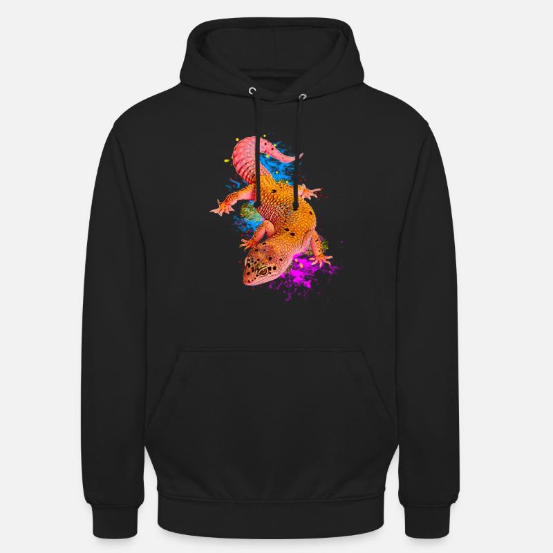 Leopard Gecko Aquarelle Reptile Keeper - Sweat-shirt à capuche unisexe - noir