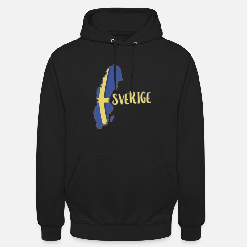 Sverige avec carte - Sweat-shirt à capuche unisexe - noir