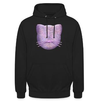 Lila Katzenlogo - Unisex Hoodie - Schwarz - Vorne - Alina (178cm) & Michal (187cm)