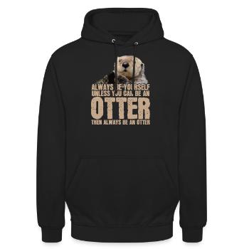Otter - Unisex Hoodie - Schwarz - Vorne - Alina (178cm) & Michal (187cm)