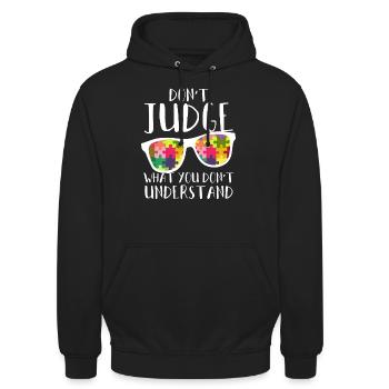 Autism Awareness - Autismus - Unisex Hoodie - Schwarz - Vorne - Alina (178cm) & Michal (187cm)