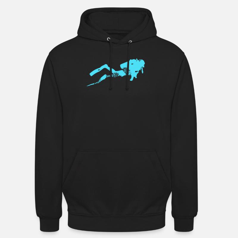 plongée - Sweat-shirt à capuche unisexe - noir